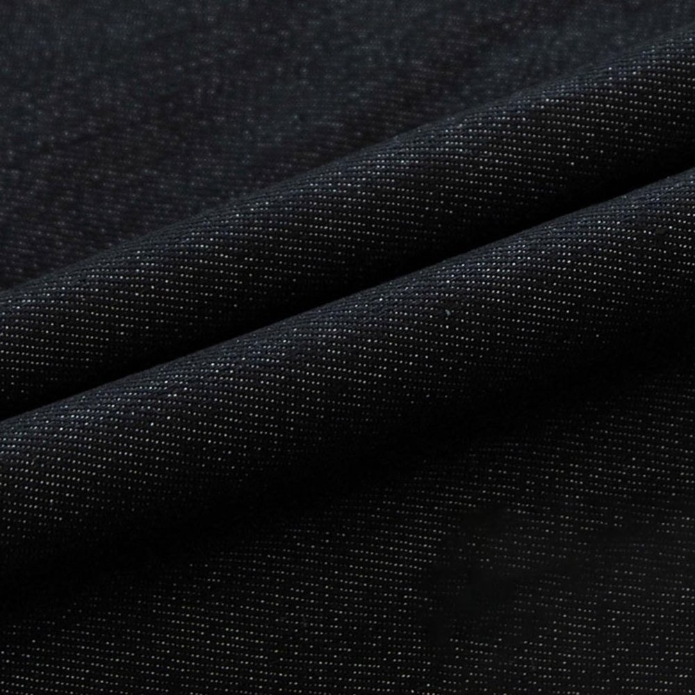Denim Fabric by The Yard,14OZ Elastic Fabric, 145cm/57in Wide Blue Washed Pure Cotton Fabric(Size:6 Yard,Color:Black)