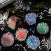 Yoksas 120 Pieces Fantasy Snowflake Stickers - Transparent, Waterproof, Holographic Christmas Decorations Winter Stickers for Junk Journals, Scrapbooking, Gift Wrapping view 2