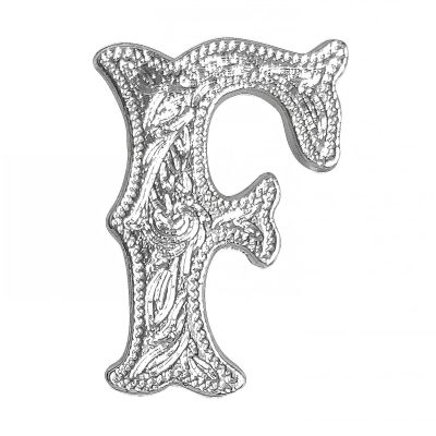 Alphabet Letter F Shiny Silver Screw Back Concho 1339-06