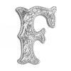 Alphabet Letter F Shiny Silver Screw Back Concho 1339-06 view 1