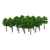 MANGOUSONG Miniature Trees,40Pcs Plastic Model Trees Train Railroad Scenery Dark Green 1:250 Z Scale view 4