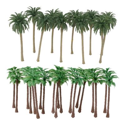 MANGOUSONG Miniature Trees,40Pcs Model Coconut Palm Tree Scenery for Train Railway Architecture Building Layout