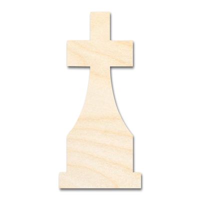 Unfinished Wood Tombstone Cross Shape | Craft Cutout | up to 46" DIY 12" / 1/8"