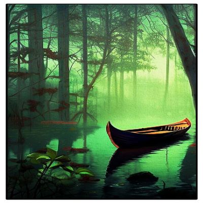Rainforest Wooden Boat Cross Stitch Kits for Beginners Adults Pre-Printed Pattern 11CT DIY Embroidery Easy Needlepoint Kits Personalized Gifts for Home Decor 16x20inch