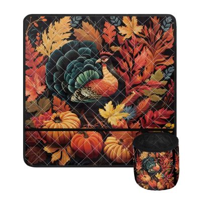 Psesaysky Turkey Pumpkin Fall Sewing Machine Mat Reduce Vibration Thanksgiving Decor Waterproof Sewing Machine Pad for Singer and Brother Sewing Machine