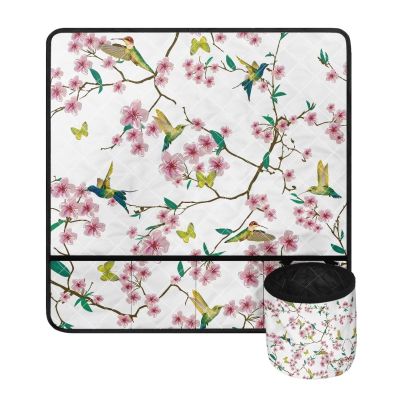 Psesaysky Bird Flower Sewing Machine Mat Reduce Vibration Non Slip Lightweight Pad for Table Christmas Sewing Machine Accessories Organizer to Keep Clean & Safe