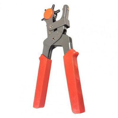 Hole Punching Machine Punch Plier Round Hole Perforator Tool Make Hole Puncher for Straps Cards Watchband Leather Belt - (Color: Red)