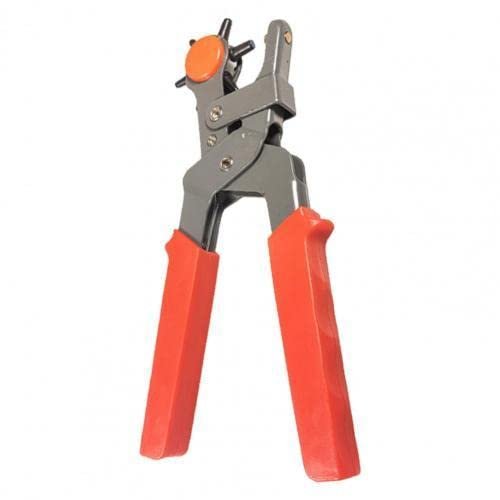 Hole Punching Machine Punch Plier Round Hole Perforator Tool Make Hole Puncher for Straps Cards Watchband Leather Belt - (Color: Red)