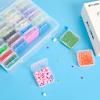 ZOQINI Bead Organizer Box, 84Pcs Small Clear Plastic Storage Containers, 3 Large Craft Organizer Boxes, 3 Sheets Label, Mini Parts Storage Solution for Beading Jewelry Making Diamond Arts Screws Seeds view 2