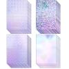 Kosiz 100 Sheets Metallic Holographic Card Stock Shiny Glitter Cardstock Iridescent Mirror Paper 8.5 x 11'' 250 GSM Thick Mixed Color Foil Paper for Scrapbook Letter Poster Craft(Purple) view 1