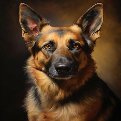 Cross-Stitch Stamped Kits, Eccentric German Shepherd Dog, Needlepoint Counted Cross Kits for Beginners, Embroidery Kits Arts and Crafts for Home Decor(11CT No Frame,16x20 inch)