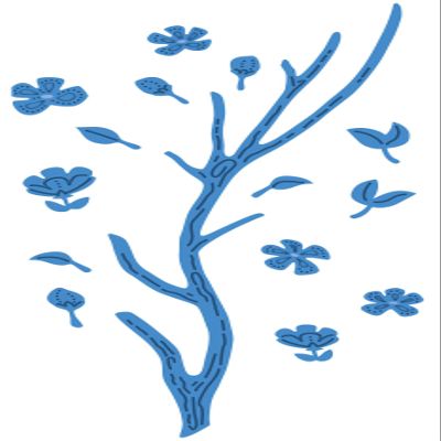Creative Expressions Jamie Rodgers Fairy Village Floral Branch Craft Die, Largest 15.6 cm x 3.2 cm, Metal