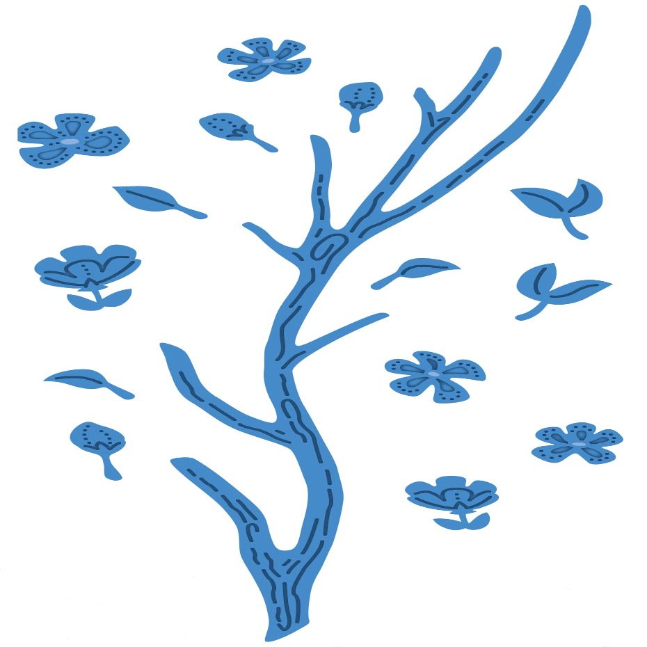 Creative Expressions Jamie Rodgers Fairy Village Floral Branch Craft Die, Largest 15.6 cm x 3.2 cm, Metal