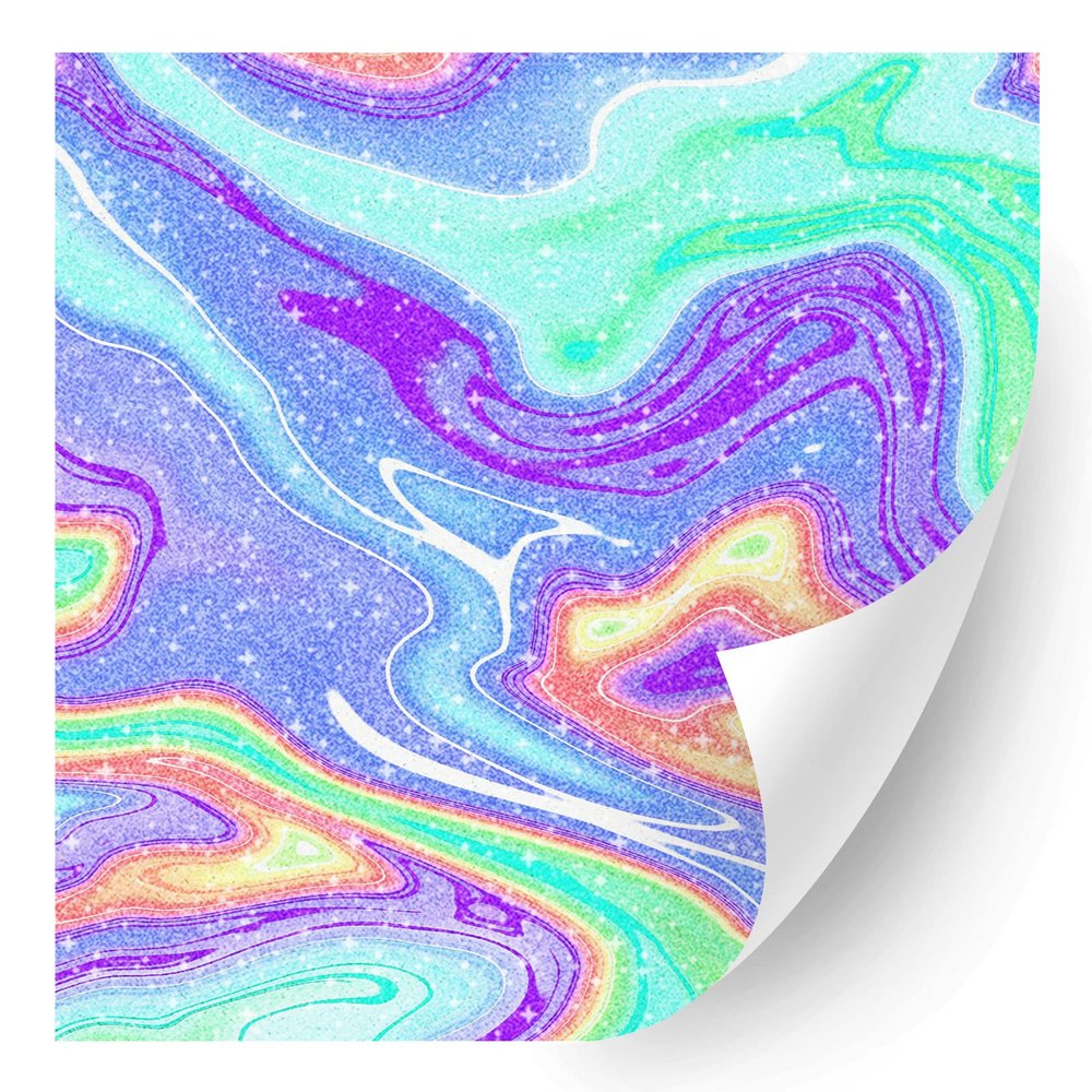 HTV4U Glitter Ombre Patterned Heat Transfer Vinyl (Neon Wave, 12" x 3 Yards) - Tie Dye Look Printed Patterned Iron on Vinyl, Heat Press Paper for T-Shirt DIY