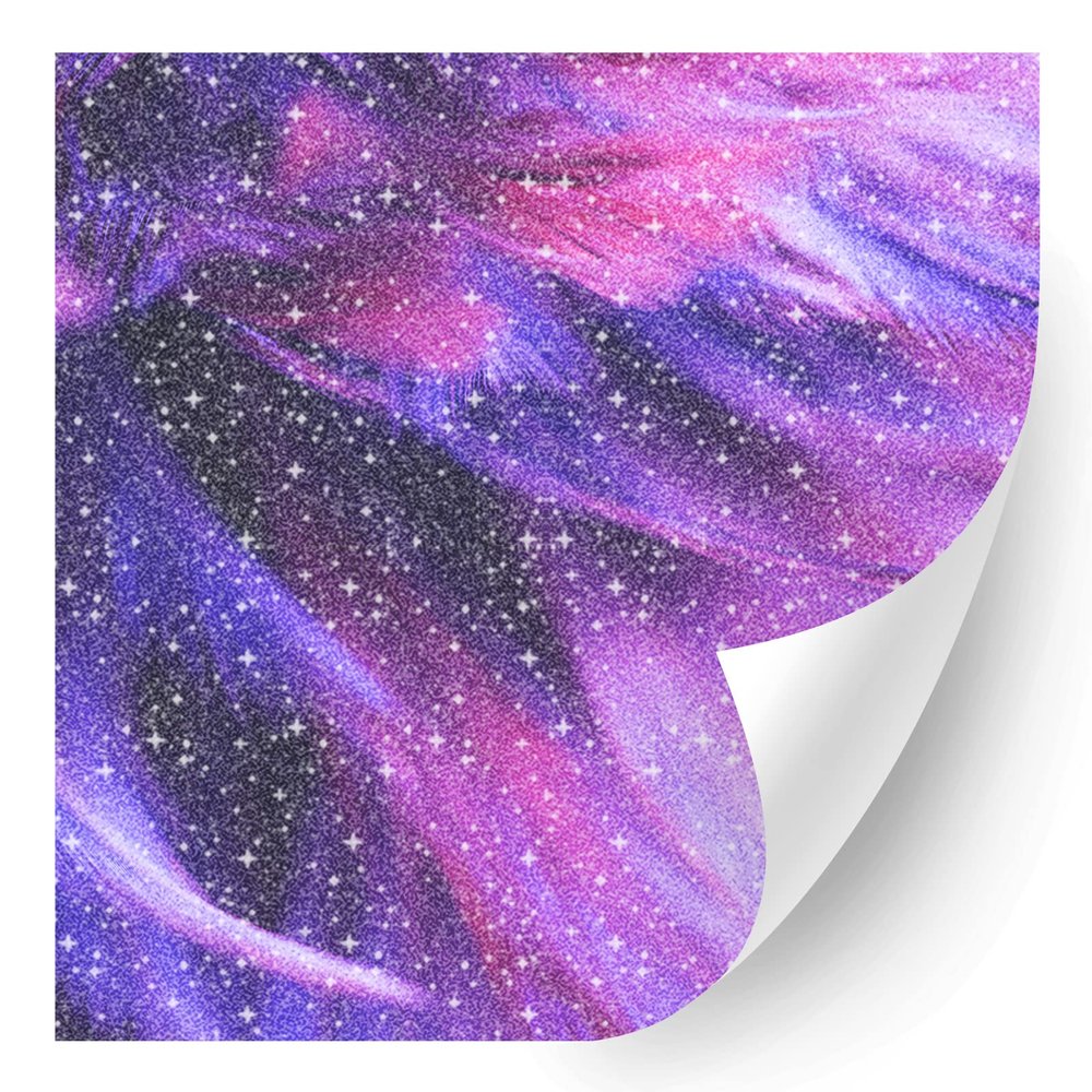 HTV4U Glitter Ombre Patterned Heat Transfer Vinyl (Blurred Purple Feather, 12" x 12") - Gradient Tie Dye Iron on Heat Press Paper, Graphic Design DIY