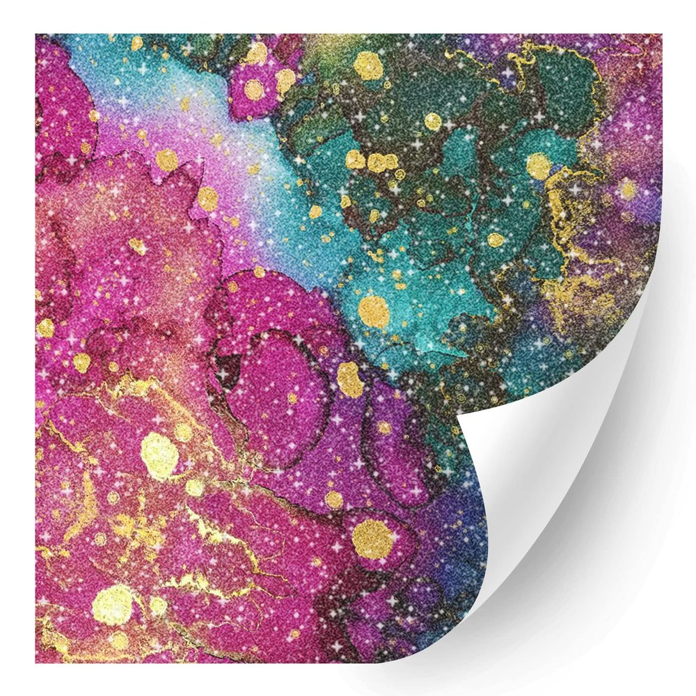HTV4U Glitter Ombre Patterned Heat Transfer Vinyl (8A, 12" x 12") - Gradient Tie Dye Look Printed Patterned Heat Press, Graphic Design
