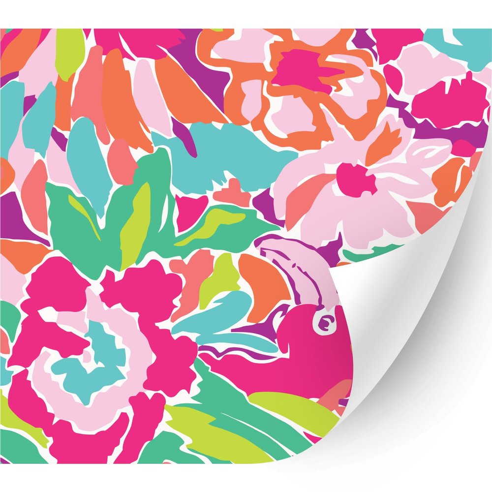 HTV4U Floral Patterned Adhesive Vinyl (Flamangos, 11" x 5 Yards) - Car Sticker Decal, Glass, Window Decoration, DIY Craft Label