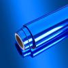 VEELIKE 15.7''x118'' Glossy Blue Metallic Vinyl Wallpaper Peel and Stick Non Glass Reflective Blue Mirror Vinyl Roll Adhesive Chrome Vinyl Sticker for Crafts Car Decals Cabinet Walls Home Decor view 1