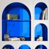 VEELIKE 15.7''x118'' Glossy Blue Metallic Vinyl Wallpaper Peel and Stick Non Glass Reflective Blue Mirror Vinyl Roll Adhesive Chrome Vinyl Sticker for Crafts Car Decals Cabinet Walls Home Decor view 3