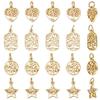 Beebeecraft 1 Box 24Pcs 4Styles Tree of Life Charms 18K Gold Plated Hollow Flat Round Pentagram Rectangle Heart Shape Charms Pendant with Jump Ring for DIY Making Crafts Necklace Bracelet Hole 3mm view 1
