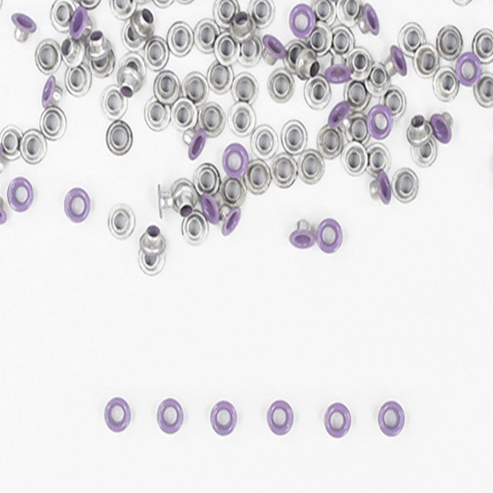 FoRapid 3mm/1/8 Aluminum Quicklet Eyelets-Scrapbooking/Birthday Wedding Baby Greeting Holiday Card/Paper Craft/Luggage Cruise Tag/DIY Album/Clothing etc-200 PCS (Light Purple)