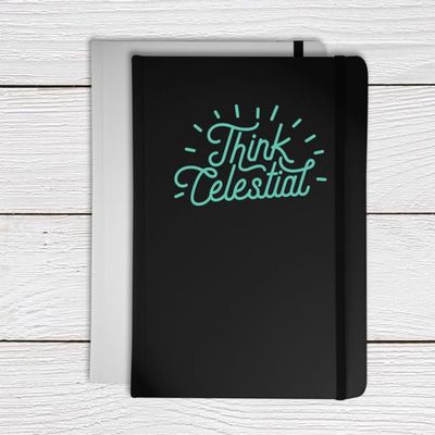 Think Celestial Laptop Decal, President Nelson Quote Notebook Sticker - LDS Prophet, Higher Holier Way, Live Heaven - Vinyl for Stanley, Craft (4 inches Wide, Mint)