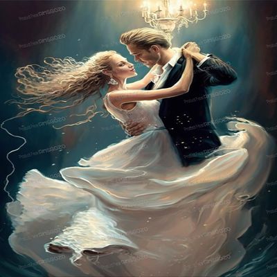 RMSGOZO DIY Dancer Couple Diamond Painting Kits 8X12 Inches - Oil Art Diamond Painting for Adults & Kids, 5D Full Round Gemstone Crystal Art Kit, for Wall Decor Badroom Decor Or Gifts