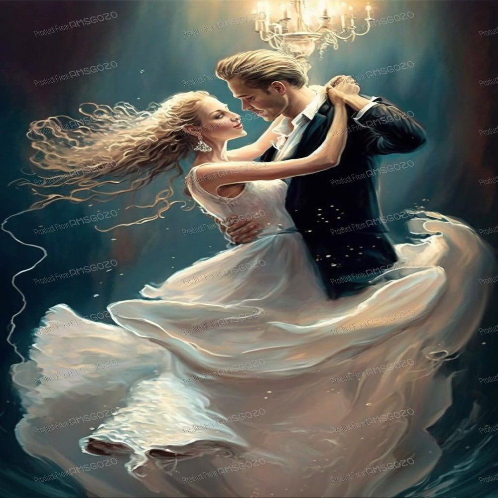 RMSGOZO DIY Dancer Couple Diamond Painting Kits 8X12 Inches - Oil Art Diamond Painting for Adults & Kids, 5D Full Round Gemstone Crystal Art Kit, for Wall Decor Badroom Decor Or Gifts