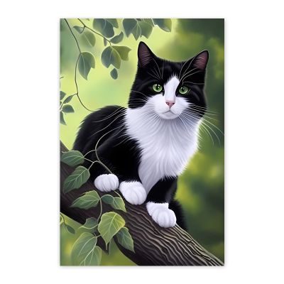 Worihut 5D Diamond Painting Kits 16x20 Inch Round Full Drill Wild Cat Diamond Art Kits for Adults, Handmade Gifts for Home Wall Decor