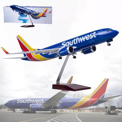 DKHOUN 18.5" 1:80-Scale Model Jet Model Airplane American Southwest B737 Collectibles Die-Cast Model Plane Resin for Collection Gift,B737