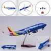 DKHOUN 18.5" 1:80-Scale Model Jet Model Airplane American Southwest B737 Collectibles Die-Cast Model Plane Resin for Collection Gift,B737 view 2