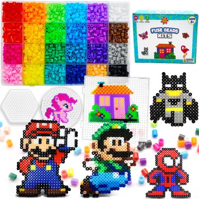 FUNZBO 5200 5mm Fuse Beads Kit - 24 Colors | 66 Patterns, School Crafts Toys for Girls Ages 8-12, Arts and Crafts for Kids Ages 6-8, Birthday Gifts for Girls Boys Age 5 6 7 8 9 10 11 12 Year Old