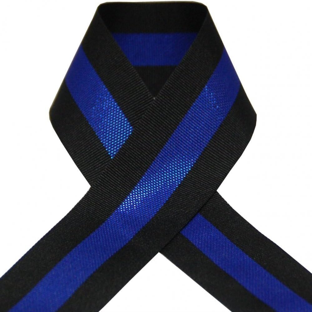 Thin Blue Line Royal Stripe Grosgrain Ribbon - Color: Royal Blue & Black - Choose Your Length & Width - Made in The United States (Royal Blue - 1-1/2" - 50 Yards)