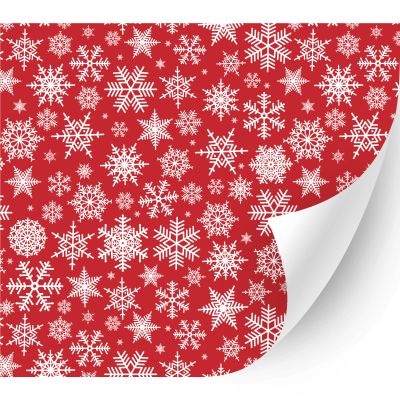 HTV4U Christmas Patterned Heat Transfer Vinyl (Christmas Red Snowflake, 20" x 12") - Iron on Heat Press Paper, Graphic Design Printed Patterns for Special Event DIY
