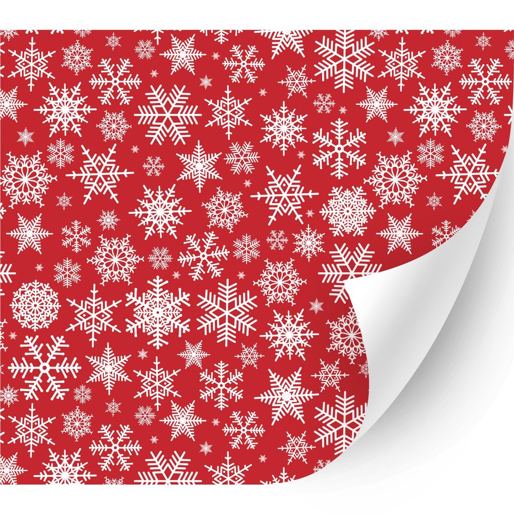 HTV4U Christmas Patterned Heat Transfer Vinyl (Christmas Red Snowflake, 20" x 12") - Iron on Heat Press Paper, Graphic Design Printed Patterns for Special Event DIY