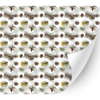 HTV4U Puff Christmas Patterned Heat Transfer Vinyl (Pine Cones, 12" x 12") - 3D Patterned Printed, DIY Craft, Iron on Vinyl for Shirts, 3D Puffy Heat Press