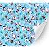 HTV4U Puff Christmas Patterned Heat Transfer Vinyl (Reindeer and Santa Blue, 12" x 1 Yard) - 3D Patterned Printed, DIY Craft, Iron on Vinyl for Shirts, 3D Puffy Heat view 1