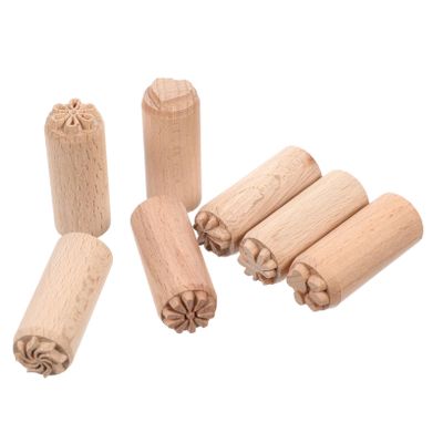 NOLITOY Wooden Pottery Stamp Craft Accessories for Decoration Includes Daisy Heart Flower and More Lightweight and Wood Block Stamps for Family Fun
