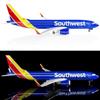 AZIZAT 18.5" 1:80-Scale Model Jet Model Airplane American Southwest B737 Collectibles Die-Cast Model Plane Resin for Collection Gift,B737 with Lights view 4