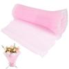 BENECREAT 4 Yards x10.63 Inch Pink Flower Wrapping Paper, Pearl Edge Bouquet Floral Packaging Mesh Paper Wrinkled Wavy Net Yarn for Weddding Favor, Mother's Day Flower Gift Packing view 1