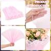 BENECREAT 4 Yards x10.63 Inch Pink Flower Wrapping Paper, Pearl Edge Bouquet Floral Packaging Mesh Paper Wrinkled Wavy Net Yarn for Weddding Favor, Mother's Day Flower Gift Packing view 3