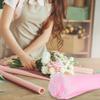 BENECREAT 4 Yards x10.63 Inch Pink Flower Wrapping Paper, Pearl Edge Bouquet Floral Packaging Mesh Paper Wrinkled Wavy Net Yarn for Weddding Favor, Mother's Day Flower Gift Packing view 4