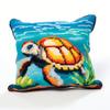 Sea Turtle Latch Hook Pillow Kit for Adults Throw Pillow Cover with Printed Canvas Hook Crochet Yarn Needle Craft Easy Handmade Cushion for Home Sofa Decoration 43x43cm(1) view 1