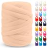 LEREATI Khaki Chunky Yarn for Hand Knitting Soft Jumbo Arm Knitting Yarn Thick Blanket Yarn Cotton Tube Yarn for Handbags, Blankets, Pillows, Pet Bed, Rugs, DIY Crafts (1.1lbs/17.6oz/26yards) view 1
