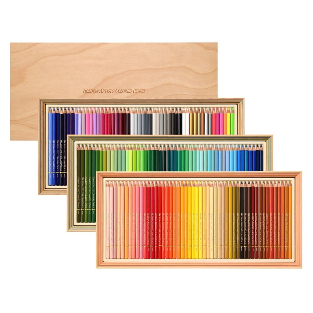 Holbein Artists Colored Pencil 30th Anniversary Wood Box Set - Set of 150, 30th Anniversary Wood Box