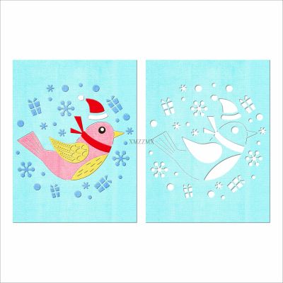 XMZZMX Christmas Bird Metal Cutting Dies for Card Making, Paper Embossing Die-Cuts Kit Storage Pockets Supplies, Scrapbooking Stencils