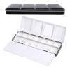 PATIKIL Empty Watercolor Palette, Metal Watercolor Tin with 14pcs Full Pans Paint Case with Lid Paint Box for Travel Gouache Oil Painting, Black 14 Wells view 1