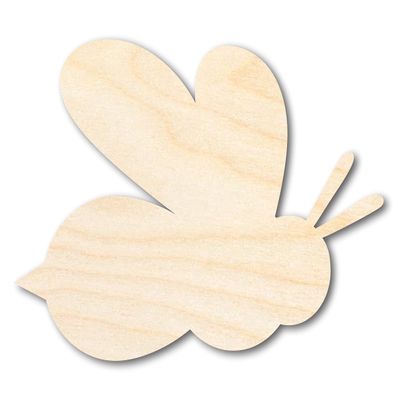 Unfinished Wood Bee Shape | Insect | Animal | Wildlife | Craft Cutout | up to 46" DIY 14" / 1/2"