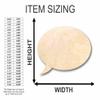 Unfinished Wood Speech Bubble Shape Craft up to 46" DIY 7" / 1/2" view 2