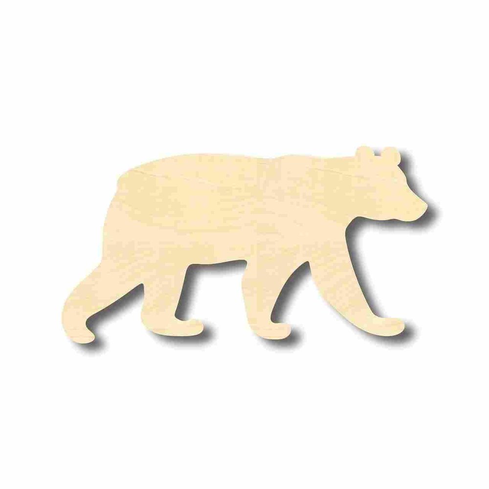 Unfinished Wood Black Bear Shape Animal Craft up to 46" DIY 14" / 1/2"
